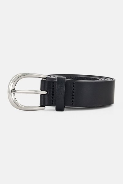 Tchibo Men Plain Leather Belt, Black