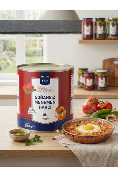 Metro Chef Soğansız Menemen Harcı Konservesi 2400 g – Doğal & Pratik Kullanım...
