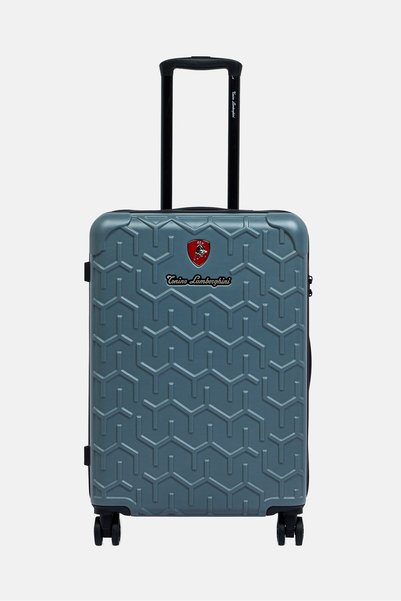 Tonino Lamborghini 25,4 Brand Logo Check-In Hardshell Luggage, Grey
