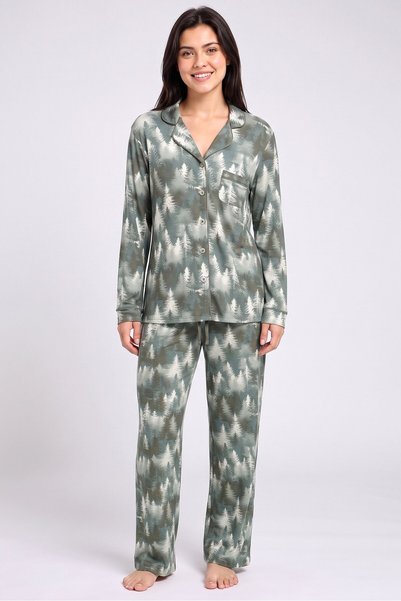 RENE ROFE Women 2 Pcs Textured Top And Bottom Pyjama Set, Multicolor