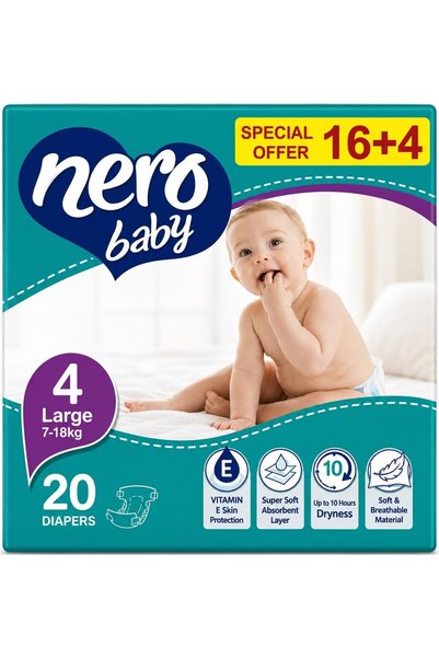 Nero Baby Large Diapers 20-Pieces Mini Pack for 7 kg –18 kg Babies, Size N5