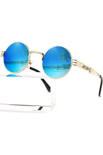 AIEYEZO Round Flip Up Sunglasses for Men and Women Rave Flip Glasses 90's Ret...