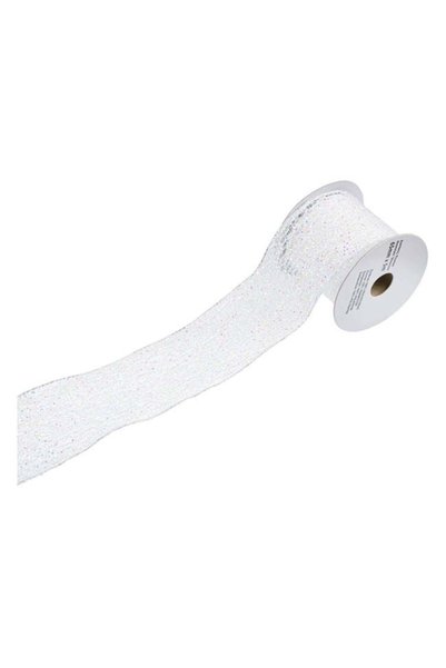 SHOPIENS Panglica Decorativa Brad Craciun Plasa Alba Glitter Irizat Sarma 5m ...