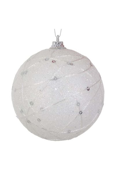 SHOPIENS Set Globuri Craciun Albe Fir Alb 10cm 4 Bucati Shopiens®