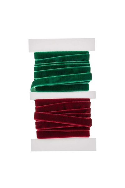 ANTBRO Set Panglici de Crăciun Catifelate Bordo și Verde 2m, 2 buc, ANTBRO®
