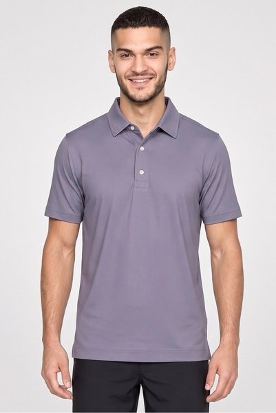 FootJoy Men Athletic Fit Short Sleeve Golf Polo Shirt, Slate Grey