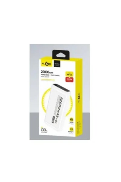 OEM KLGO KP-34 Power Bank γρήγορης φόρτισης 20000mAh σε λευκό χρώμα