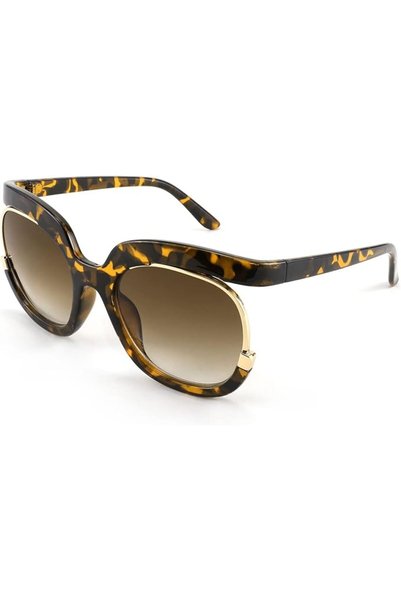 FEISEDY Retro Square Round Women Sunglasses Large Vintage Lady Shades B4091