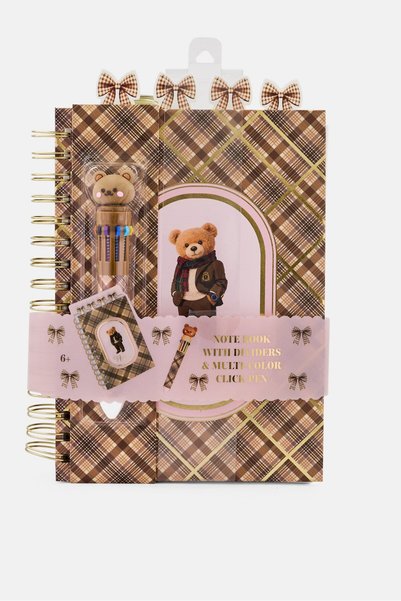 Votum Note Book With Dividers And Click Pen, Multicolor
