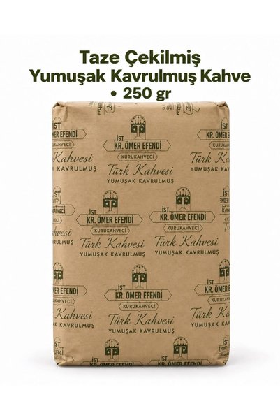 KuruKahveci Ömer Efendi Taze Çekilmiş Yumuşak Kavrulmuş Türk Kahvesi - 250 gr