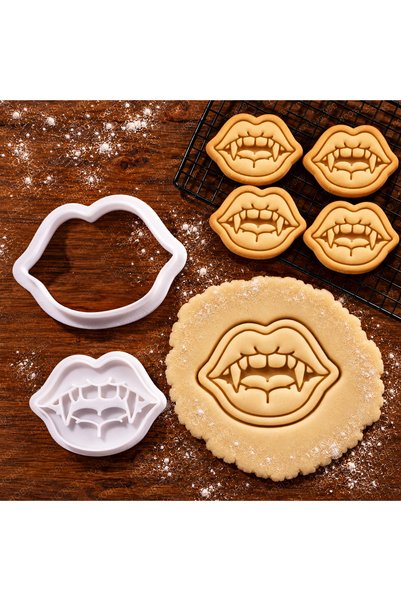 Hobist Halloween Vampire Teeth Kiss Premium Cookie Mold and Fondant Shaper - ...
