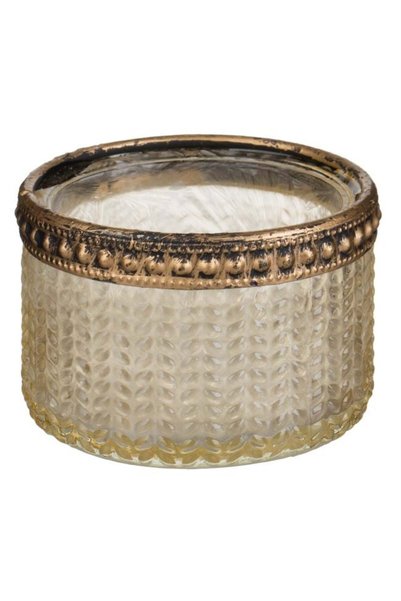SHOPIENS Suport Sticla Scurt Frosty Relief Margine Bronz Lumanare Pastila 6x4...