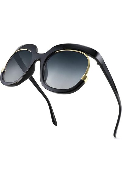 FEISEDY Retro Square Round Women Sunglasses Large Vintage Lady Shades B4091