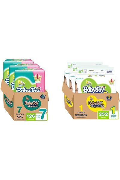 BabyJoy حفاضات كومبريسد دايموند باد، مقاس 7، 3XL، لوزن 18+ كجم، صندوق كبير، 1...