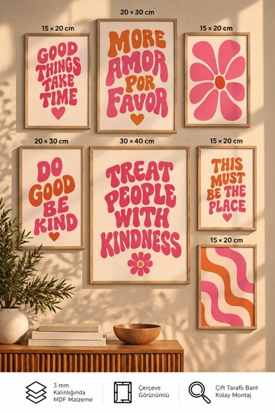 UNT Set de picturi moderne cu aspect de cadru, 7 piese |   Retro și Pop Art |...