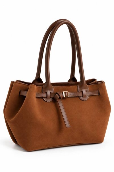 Neli Elegant Women's Suede Buckle Detailed Bag