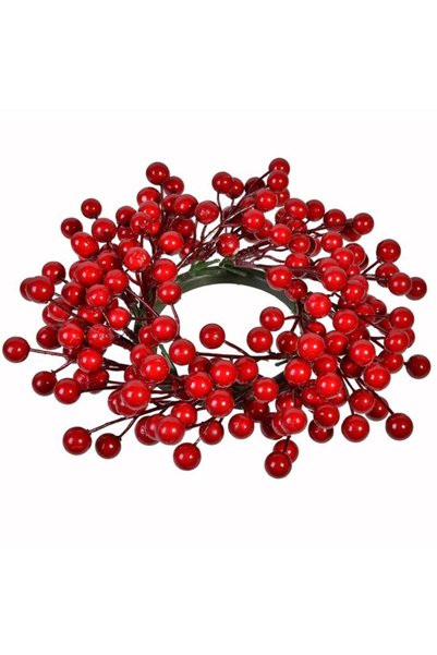 SHOPIENS Inel Decorativ Craciun Lumanari Pomusoare Rosii 22cm Decor Masa Fest...