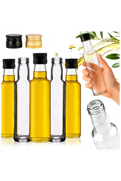 SuperButelki Set 10 Sticle Dorica, 250 ml, Transparente, Pentru Ulei, Vin, Ca...