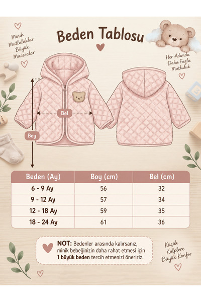 MOVAMIR BABY Baby Jacquard Welsoft Hooded Zippered Long Sleeve Cardigan (Order One Size Larger)