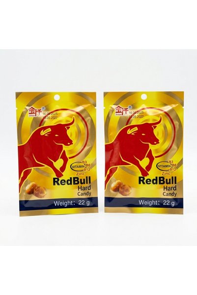 Red Bull RedBull Bomboane tari cu Vitamina B3, B6, B12 și Zinc, 22 g x 2 pachete