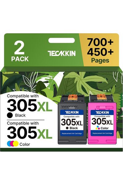 TECKKIN خراطيش حبر 305XL عالية الإنتاجية بديلة لـ HP 305 XL HP305، متوافقة مع...
