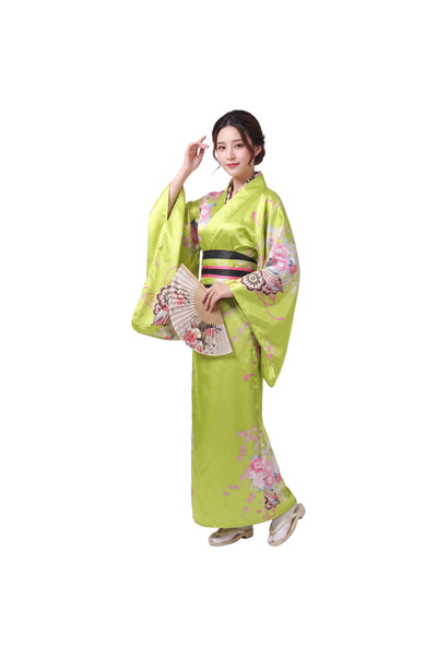 OtherMax Halat Damski Kimono Tradițional Japonez Cosplay Verde Universal
