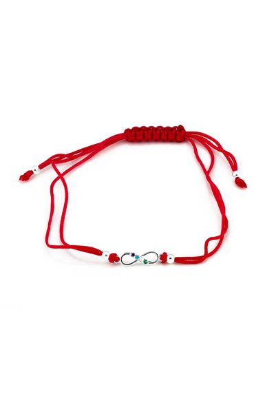 Sonis Silver Brățară din argint 925 și snur textil cu cubic zirconia, multicolor