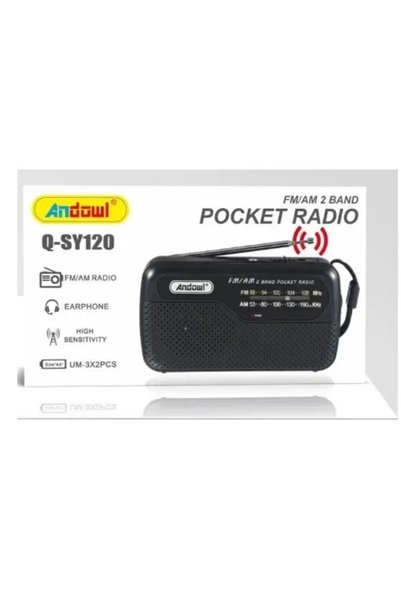 Andowl Επιτραπέζιο ραδιόφωνο μπαταρίας Q-SY120 σε μαύρο χρώμα