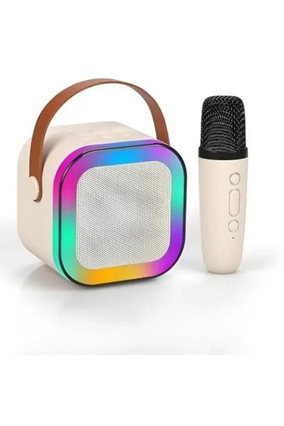 OEM Ασύρματο ηχείο Bluetooth με μικρόφωνο Karaoke K12 σε μπεζ χρώμα