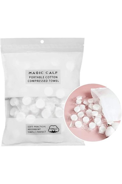 NALACAL 100 Pieces Compressed Towels Disposable Washcloths Portable Face Towe...