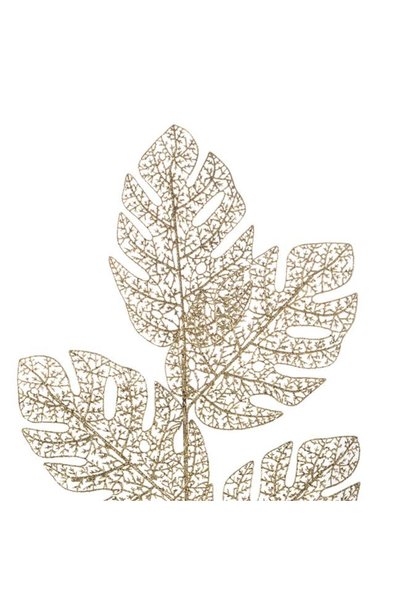 SHOPIENS Ramura Decorativa Craciun Frunze Late Glitter Auriu Tulpina Lunga 85...