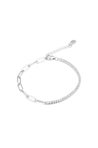 Sonis Silver Brățară din argint 925 rodiat cu zirconia fațetată, transparentă