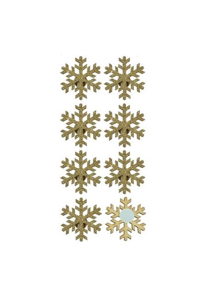 SHOPIENS Set Autocolante Decorative Craciun Fulgi Lemn Bej 3cm 8 Bucati Shopi...
