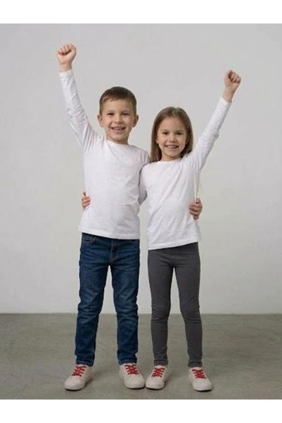 EFLİNS White Long Sleeve Badi T-Shirt