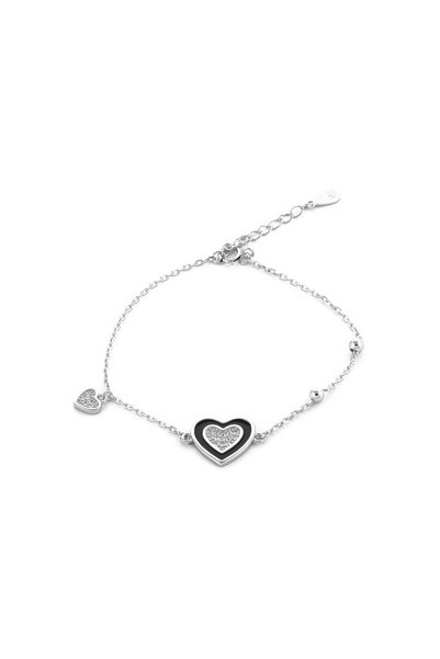 Sonis Silver Brățară din argint 925 rodiat cu cubic zirconia și email, transp...