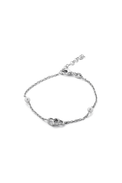Sonis Silver Brățară din argint 925 rodiat cu perlă de laborator, alb