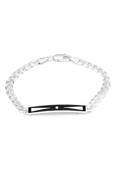 Sonis Silver Brățară din argint 925 pentru bărbați cu email, negru