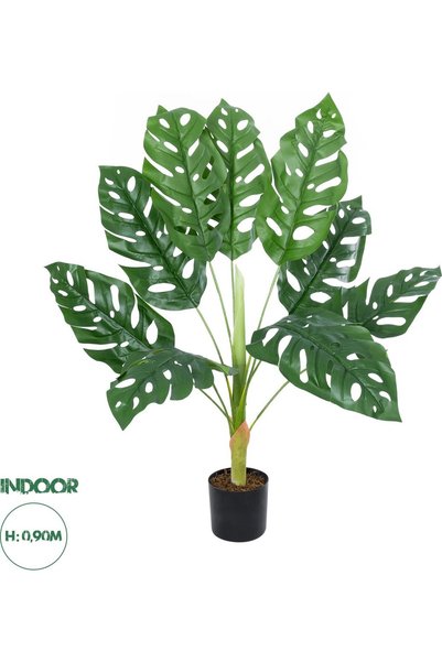 GloboStar® GloboStar Τεχνητό Διακοσμητικό Φυτό Μονστέρα Κήπου H90εκ - (20924)...