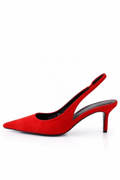 5in1Canpolat Red Pointed Toe Slingback 25149