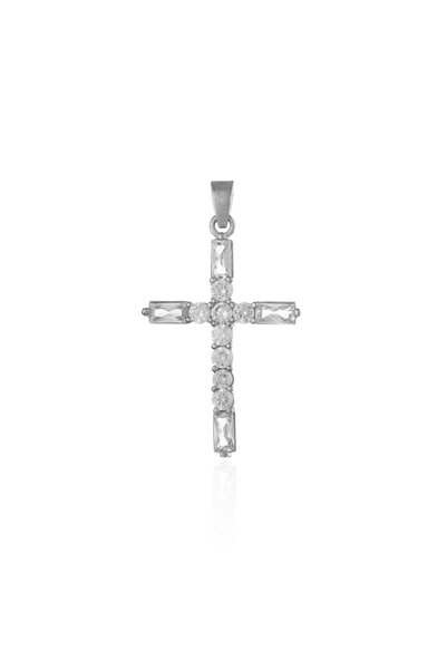 Sonis Silver Pandantiv tip Cruce din argint 925 rodiat cu zirconia fațetată, ...