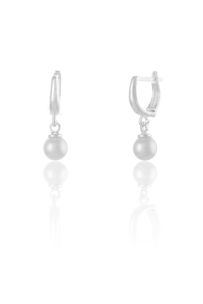 Sonis Silver Cercei din argint 925 cu perle de laborator, alb - 1.8 cm, 2.14 g