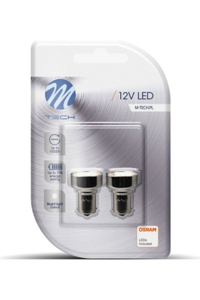 M-TECH P21W 12V Ba15s 19xSMD2835 Led Osram Λευκό Μπλίστερ 2 ΤΕΜ. (ΛΒ107W)