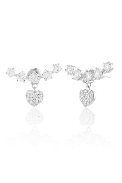 Sonis Silver Cercei din argint 925 rodiat cu zirconia fațetată și cubic zirco...