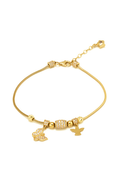 Sonis Silver Brățară din aur 585 / 14K cu cubic zirconia, transparentă