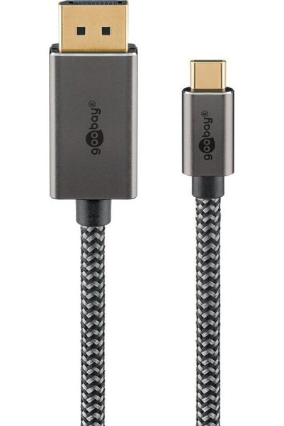 goobay USB-C(TM) σε DisplayPort(TM) Υφασμάτινο Καλώδιο 4K στα 60 Hz, 1 μ., μα...