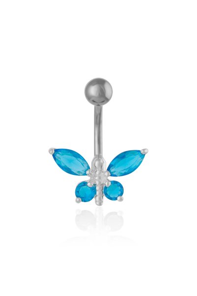 Sonis Silver Piercing ombilical cu tijă din oțel medicinal și accesoriu din a...