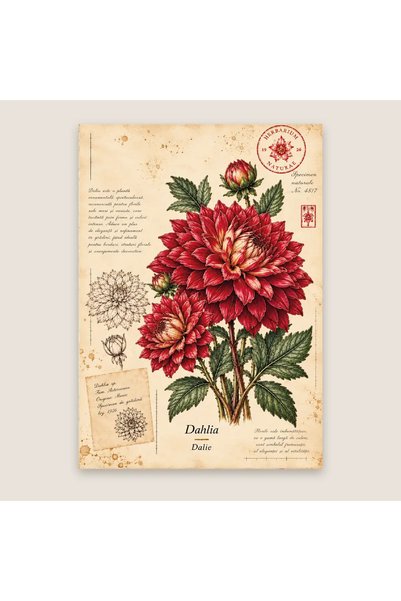 OEM Felicitare Botanică cu Dalia – Colecția Botanică