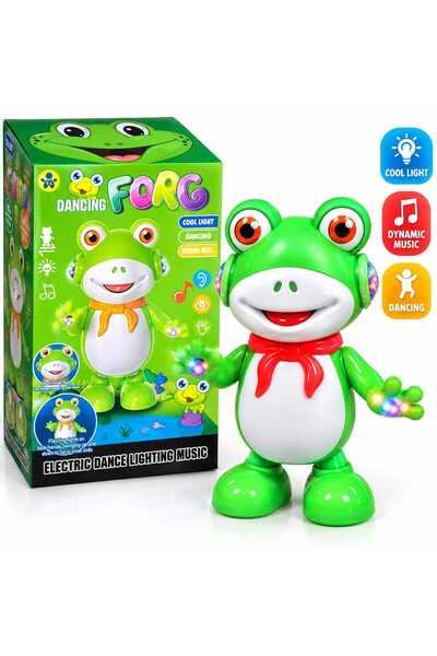 MASHASHOP Jucărie interactivă broască dansatoare cu lumini și sunete, verde, ...