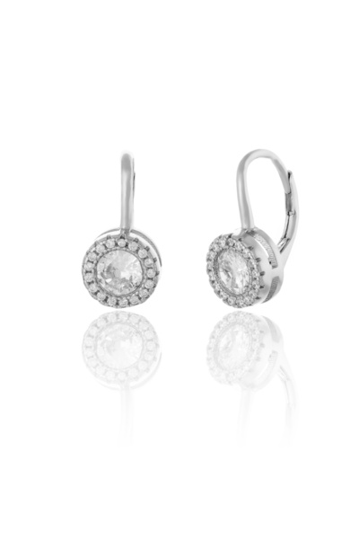 Sonis Silver Cercei din argint 925 rodiat cu zirconia fațetată și cubic zirco...