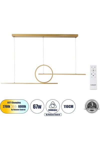 GloboStar® GloboStar Tereza Κρεμαστό Φωτιστικό Οροφής Led Cct 67W 7504lm 300°...